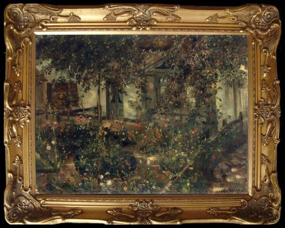 framed  Lovis Corinth Blooming Rustic Garden, Ta013